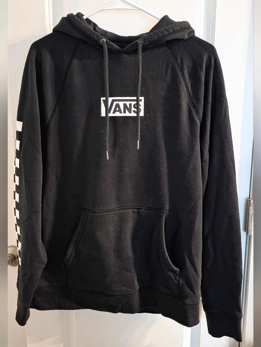 Vans black Hoodie with checkered sleeve